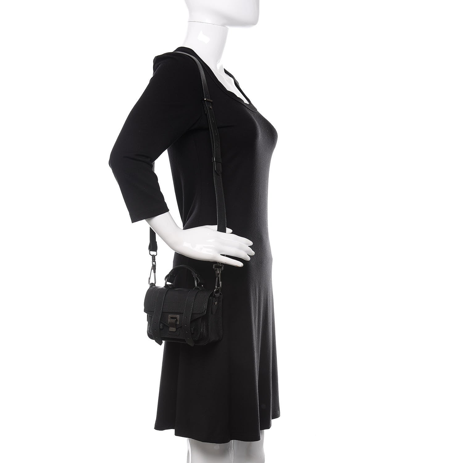 Proenza Schouler Lambskin Micro PS1 Satchel Black 2 of 9