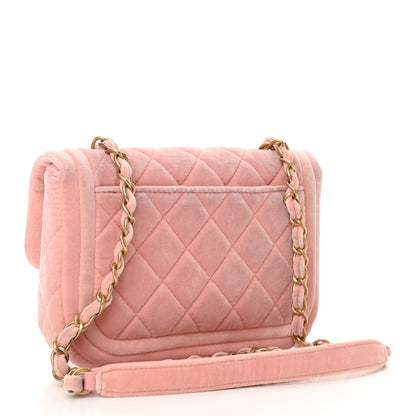 Chanel Velvet Quilted Mini Flap Pink 3 of 10