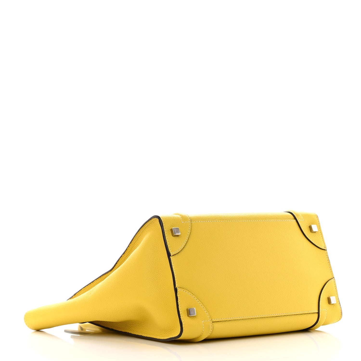 Celine Drummed Calfskin Mini Luggage Citron 4 of 19