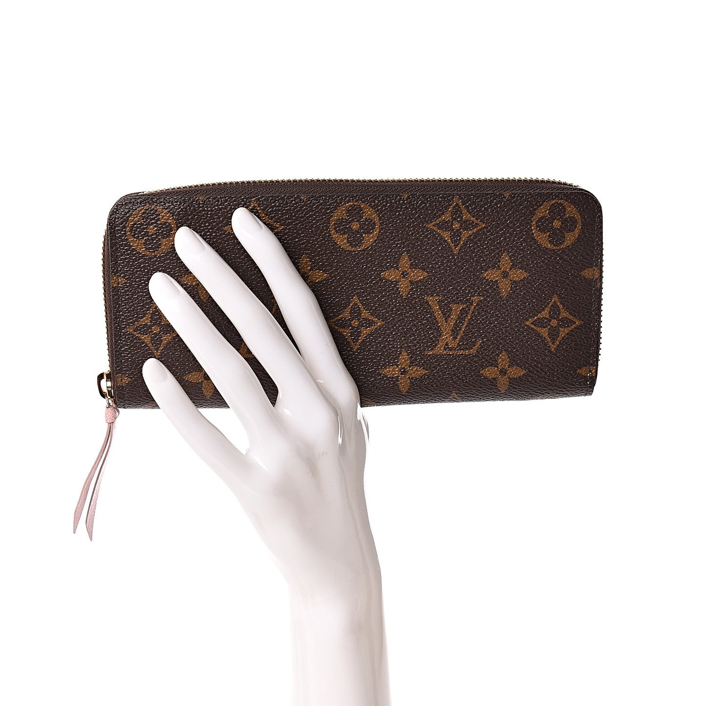 Monogram Clemence Wallet Rose Ballerine