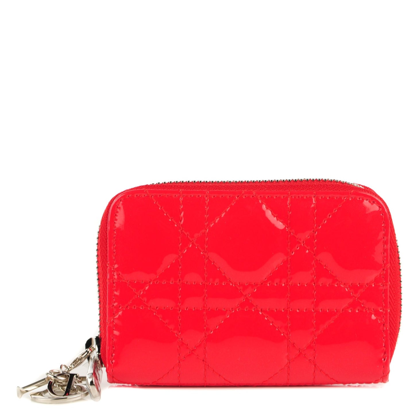 Patent Cannage Zip Coin Purse Rouge