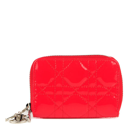 Christian Dior Patent Cannage Zip Coin Purse Rouge 1 of 7
