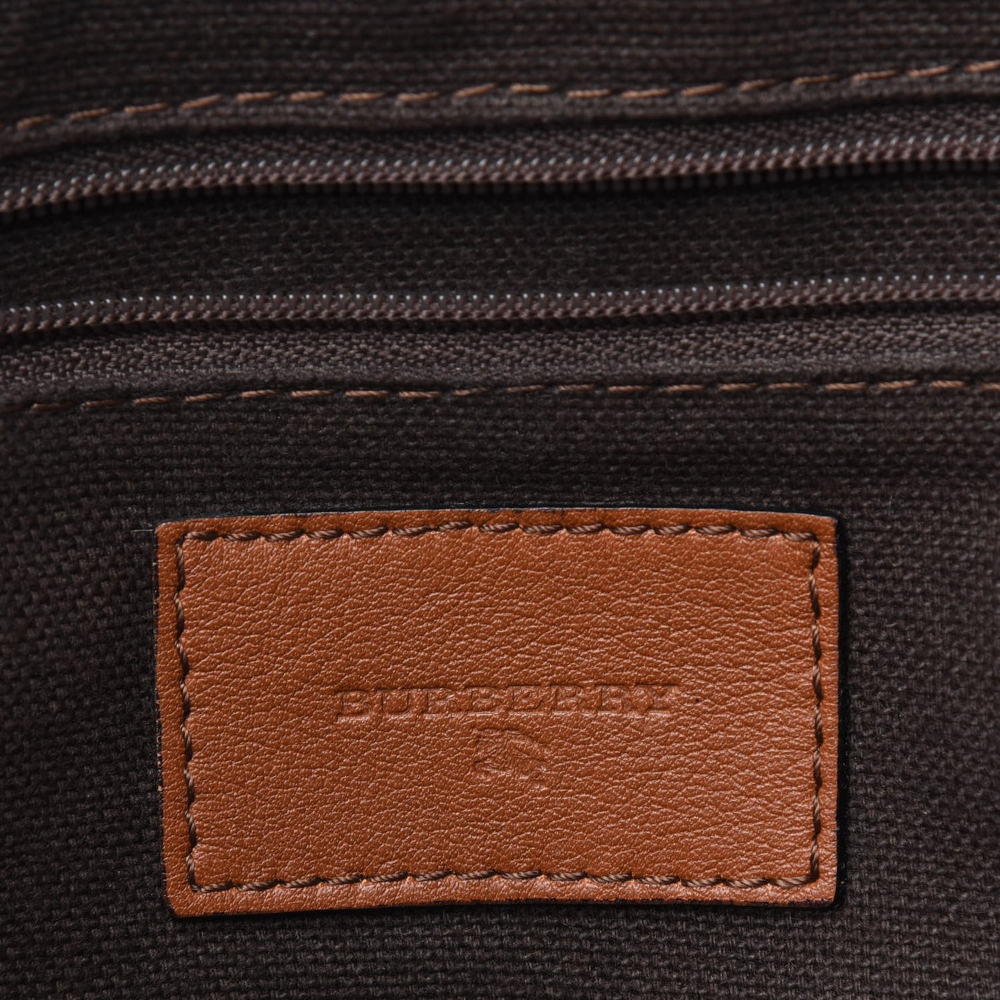 Calfskin House Check Trim Bates Shoulder Bag Cognac