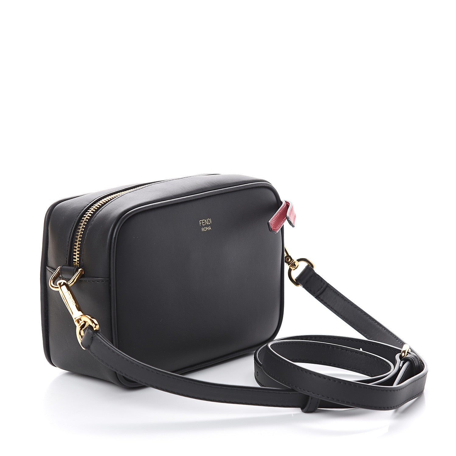 Fendi Vitello Century Bi-Color FF 1974 Embossed Mini Camera Case Maya Black 2 of 7