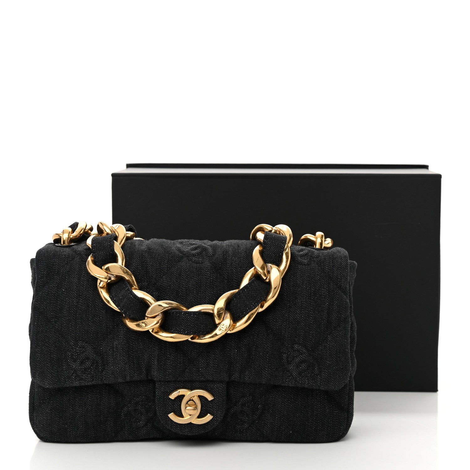 Chanel Denim Quilted Medium Funky Town Flap Black 11 of 11