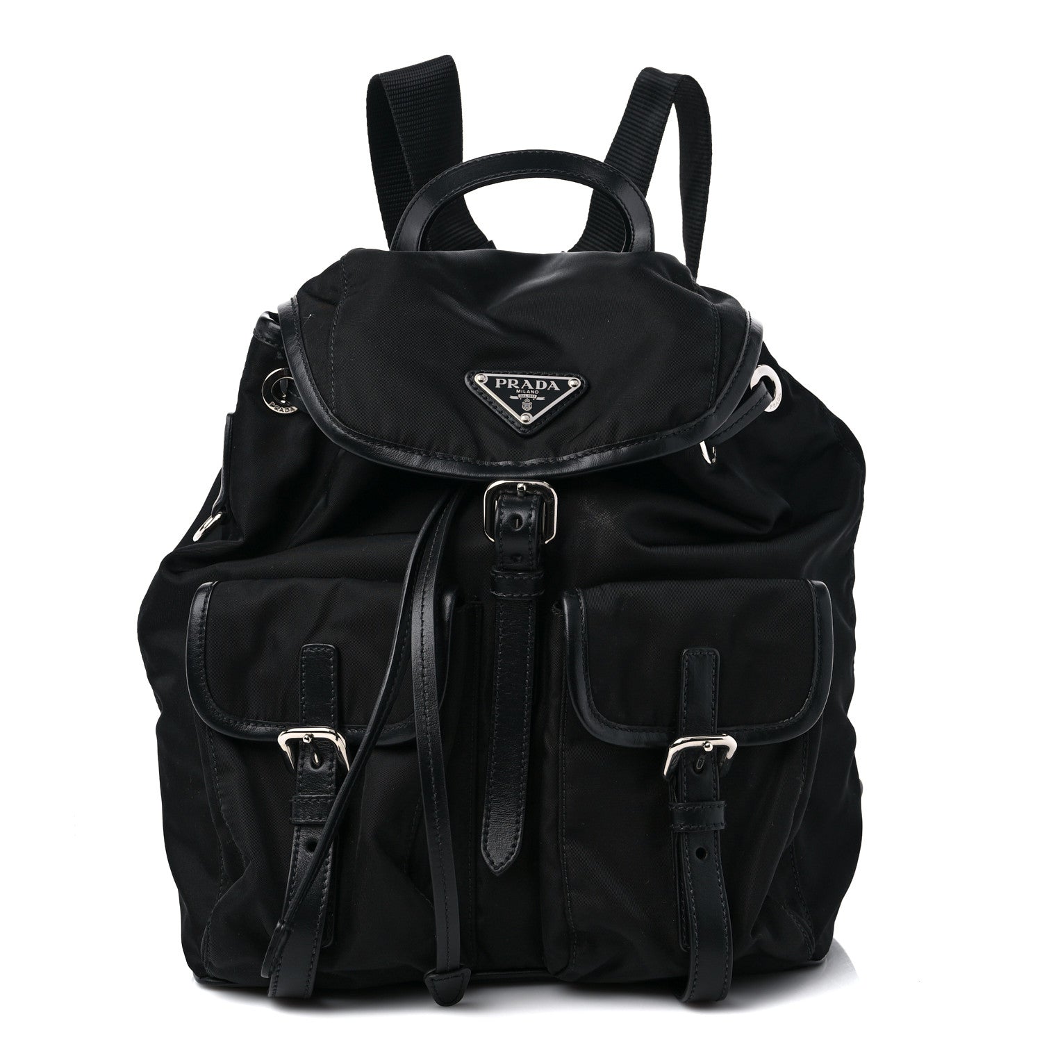 Prada Tessuto Nylon Saffiano Small Backpack Black 1 of 9