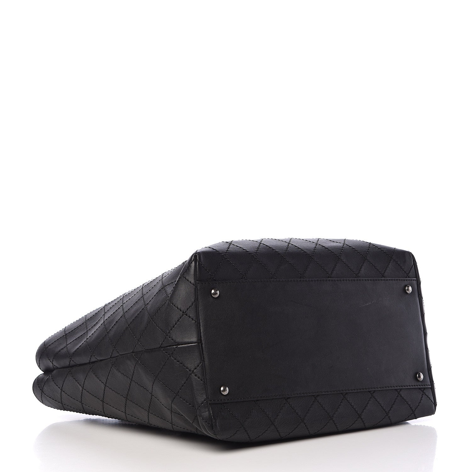Chanel Calfskin Stitched Large Shopping Tote Black 5 of 14