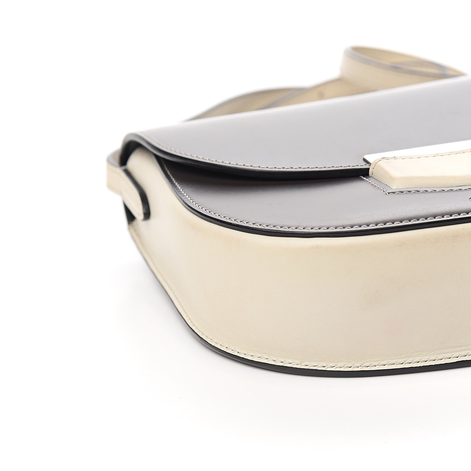 Celine Glazed Calfskin Small Bi-Color Trotteur Dark Grey 7 of 8
