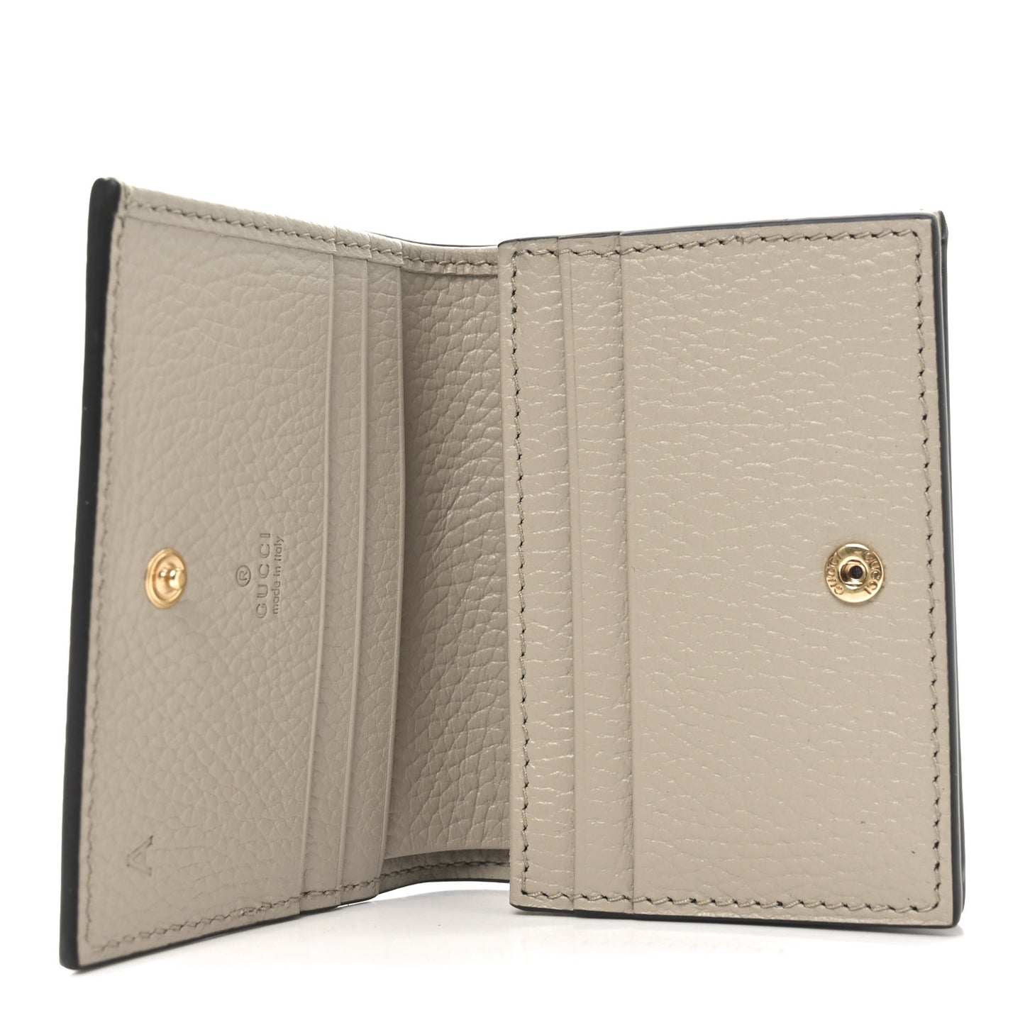 Dollar Calfskin GG Supreme Monogram GG Marmont Card Case Beige Mystic White Oatmeal