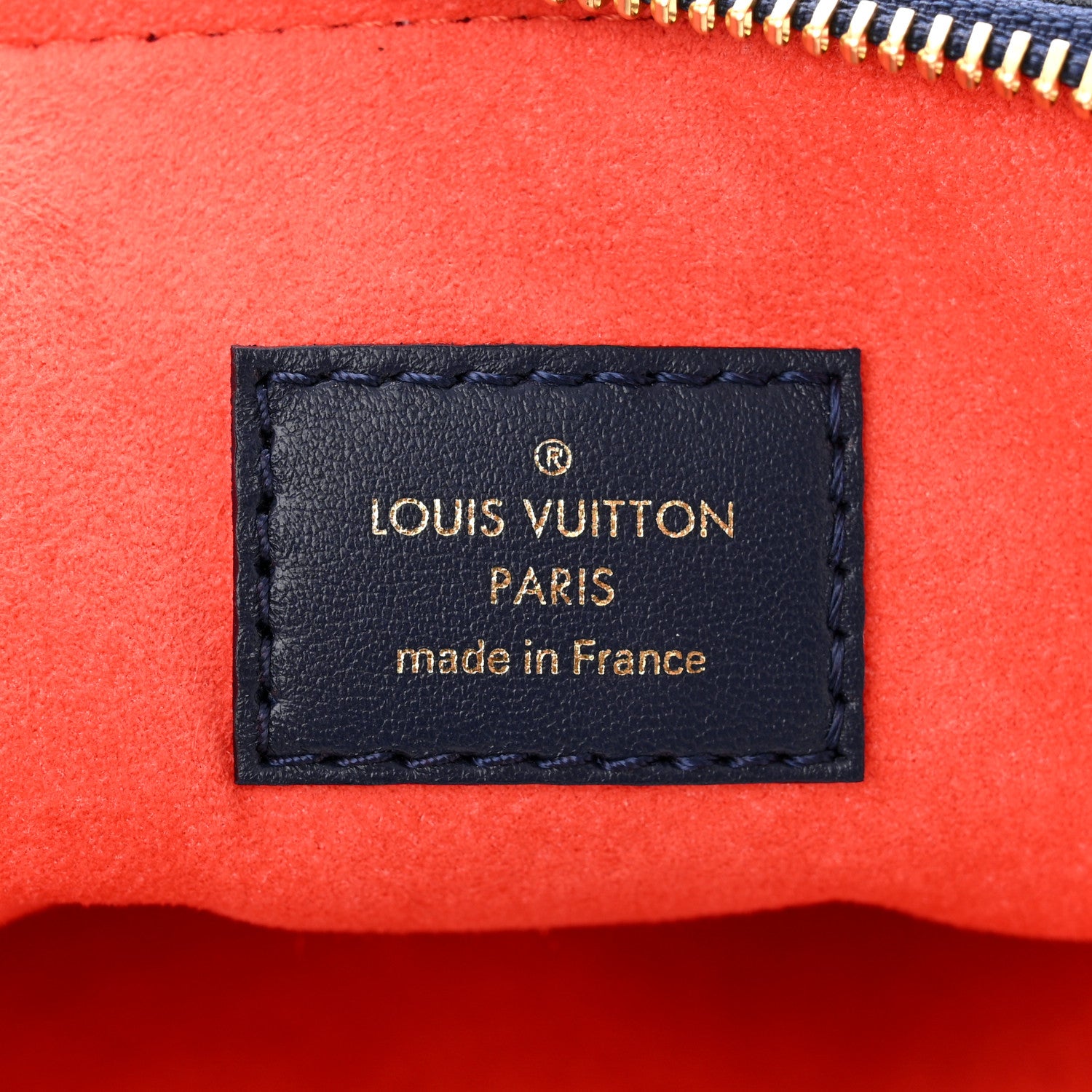 Louis Vuitton Lambskin Embossed Monogram LV Garden Coussin MM Navy Blue 7 of 11