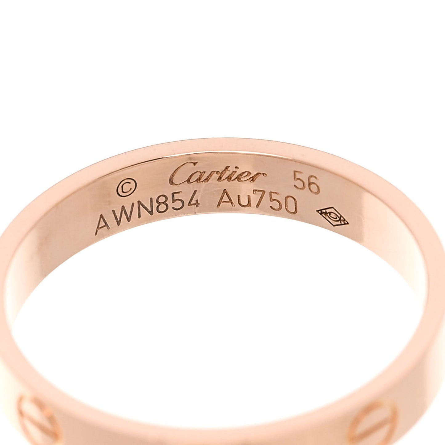 18K Pink Gold 3.5mm LOVE Wedding Band Ring 56 7.75