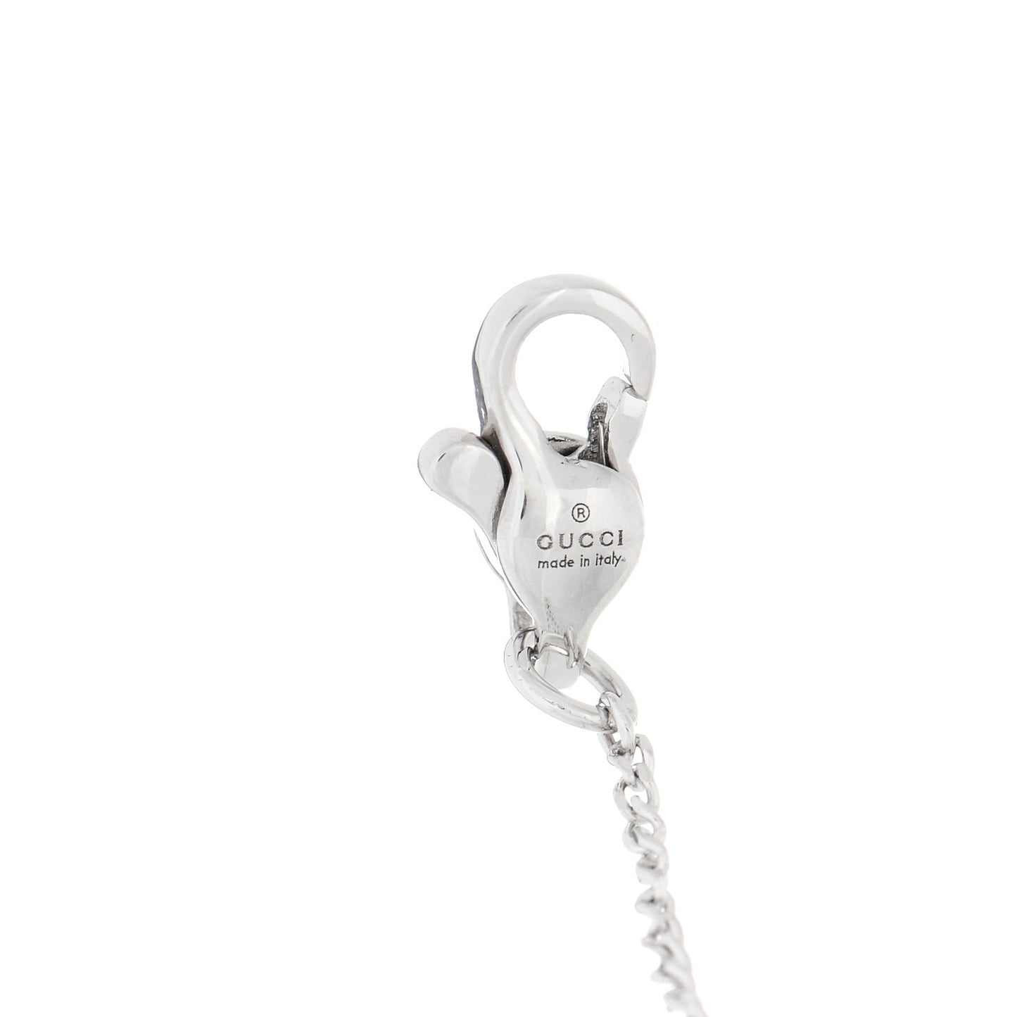 18K White Gold Diamond Heart GG Station Bracelet