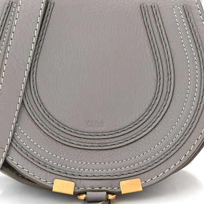 Chloe Grained Calfskin Small Marcie Saddle Bag Cashmere Grey 8 of 10