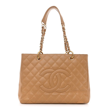Chanel Caviar Quilted Grand Shopping Tote GST Dark Beige 1 of 13