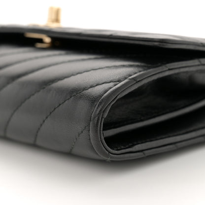 Chanel Lambskin Chevron Quilted Trendy CC Wallet On Chain WOC Black 10 of 14