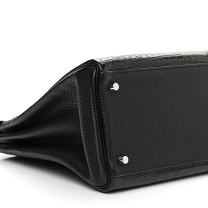 Hermes Matte Taurillon Clemence Box Kelly Retourne 35 Black 11 of 16