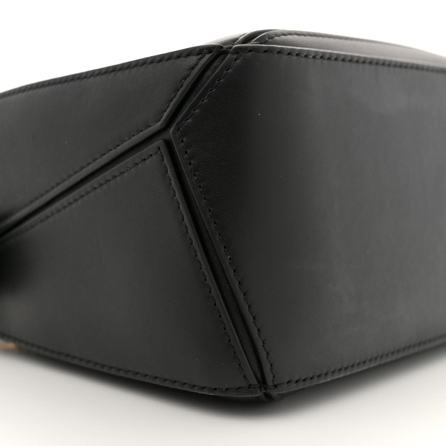 Calfskin Small Woven Puzzle Bag Black