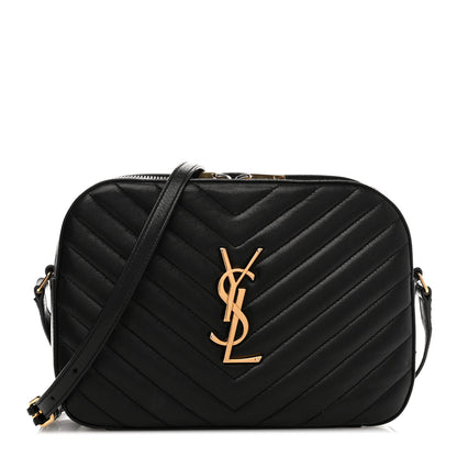 Saint Laurent Lambskin Matelasse Chevron Classic Monogram Shoulder Bag Black 1 of 10