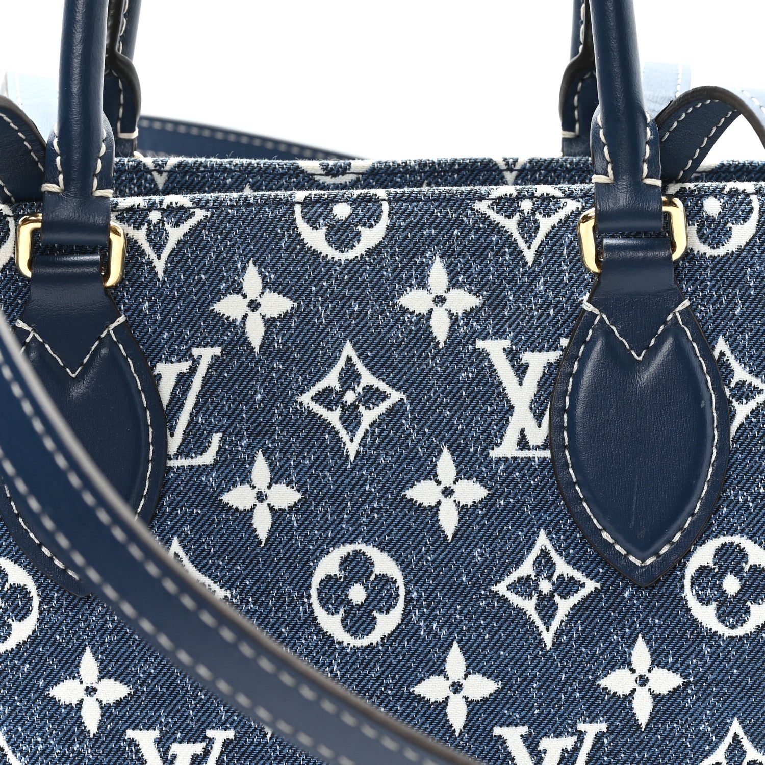 Louis Vuitton Monogram Jacquard Denim Onthego MM Bleu 7 of 9