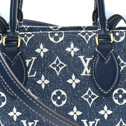 Louis Vuitton Monogram Jacquard Denim Onthego MM Bleu 7 of 9