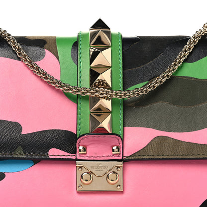 Valentino Garavani Nappa Canvas Camouflage Medium Glam Lock Rockstud Flap Multicolor 7 of 10