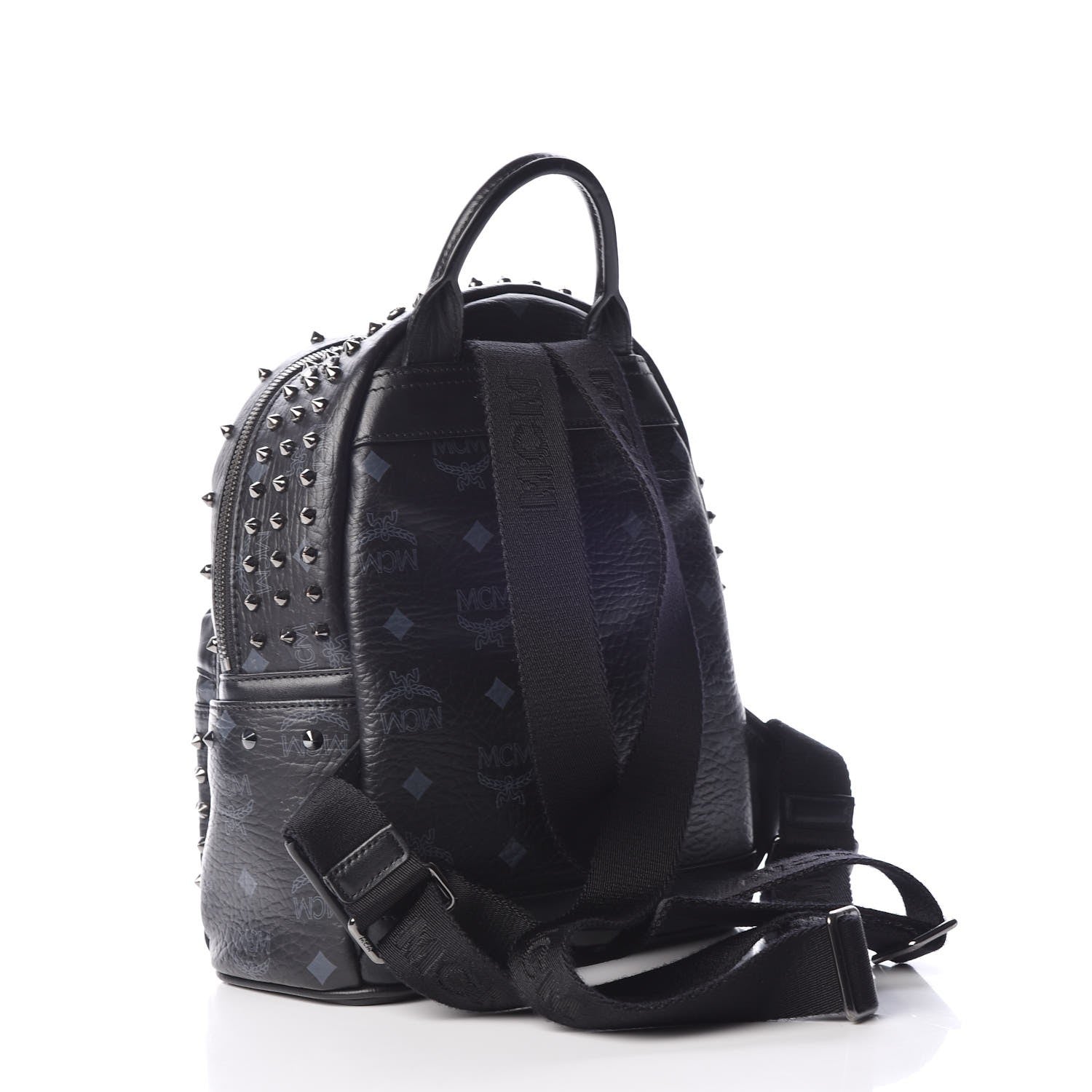 MCM Visetos Swarovski Mini Stark Diamond Backpack Black 4 of 11