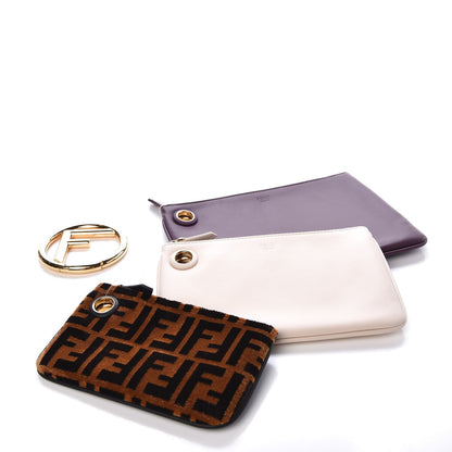 Fendi Calfskin Velvet F is FF Triplette Pouch Set Multicolor 10 of 10