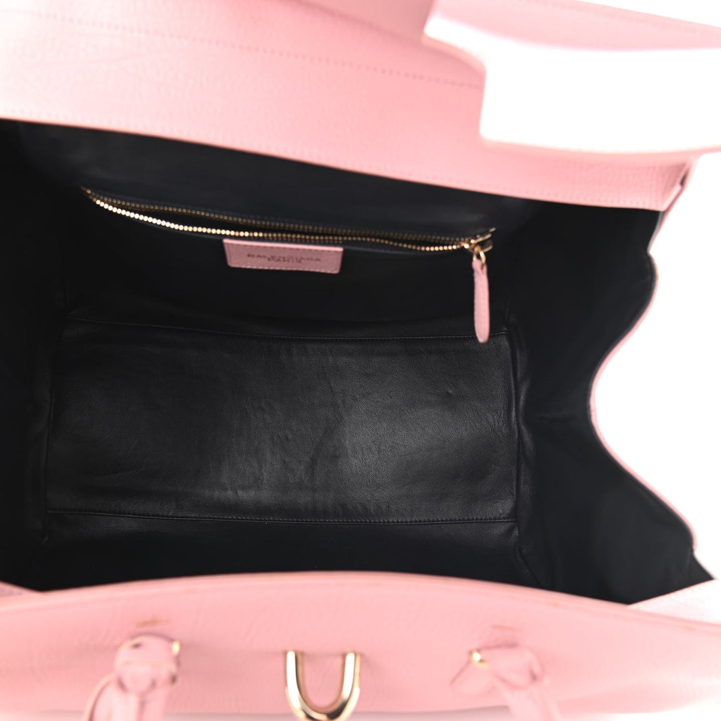 Grained Calfskin L Tube Round Tote Rose