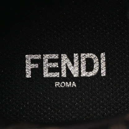 Fendi Calfskin Zucca Mens Lace Up Sneakers 8 Black Maya 9 of 12