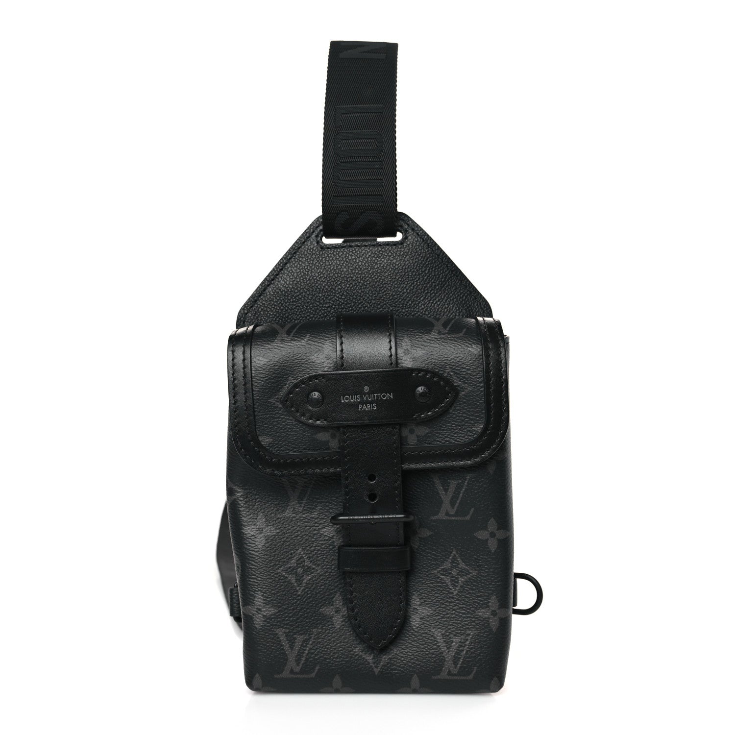 Louis Vuitton Monogram Eclipse Saumur Slingbag Black 1 of 8