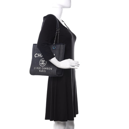 Chanel Denim Mini Deauville Tote Dark Blue 2 of 10