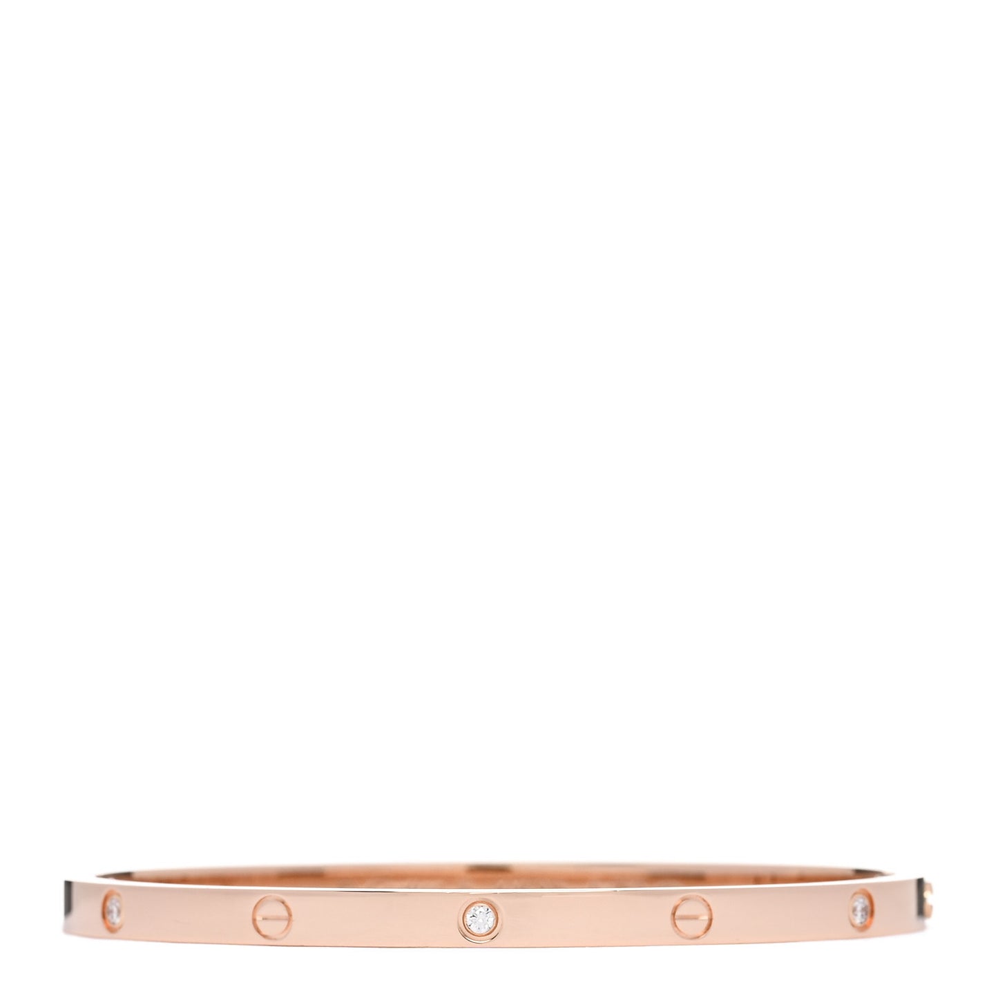 18K Pink Gold 6 Diamond Small LOVE Bracelet 17