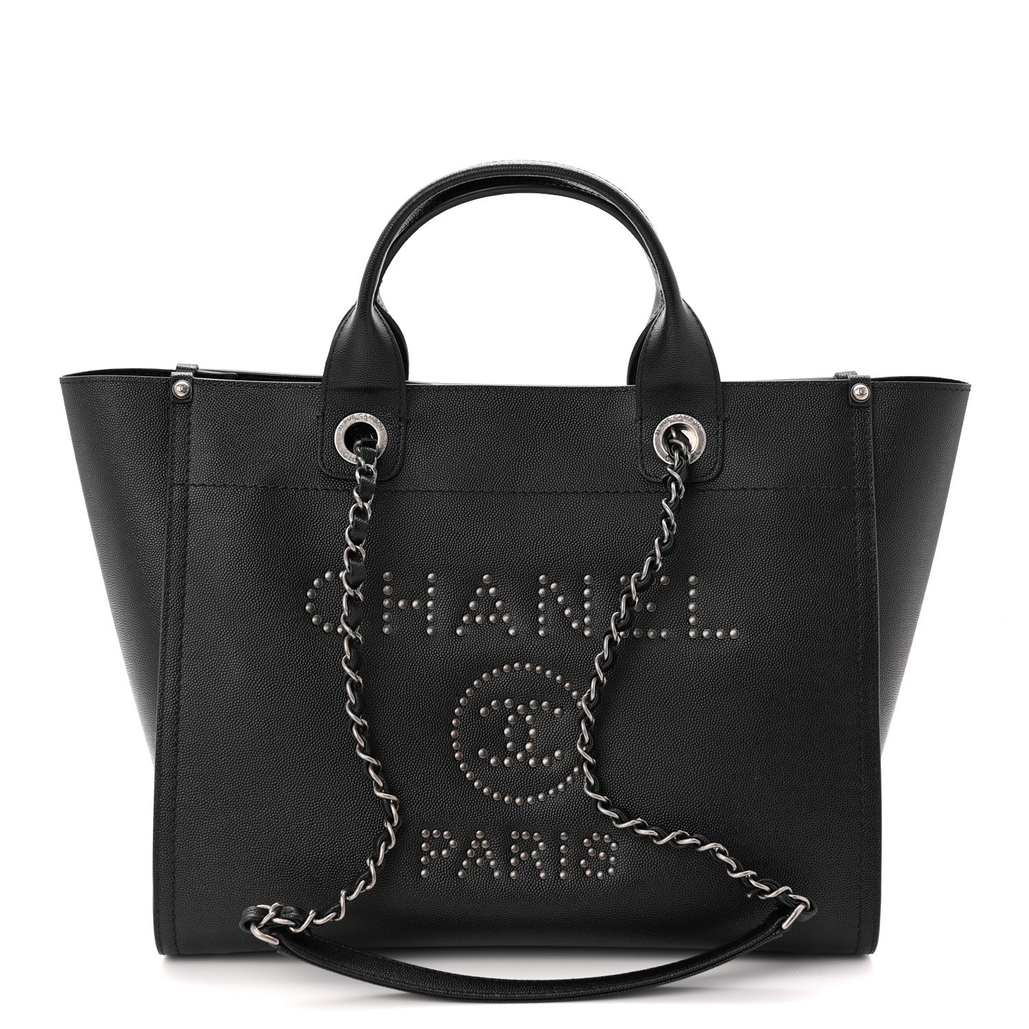 Chanel Caviar Small Studded Deauville Tote Black 1 of 10