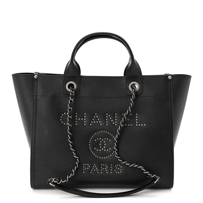 Chanel Caviar Small Studded Deauville Tote Black 1 of 10