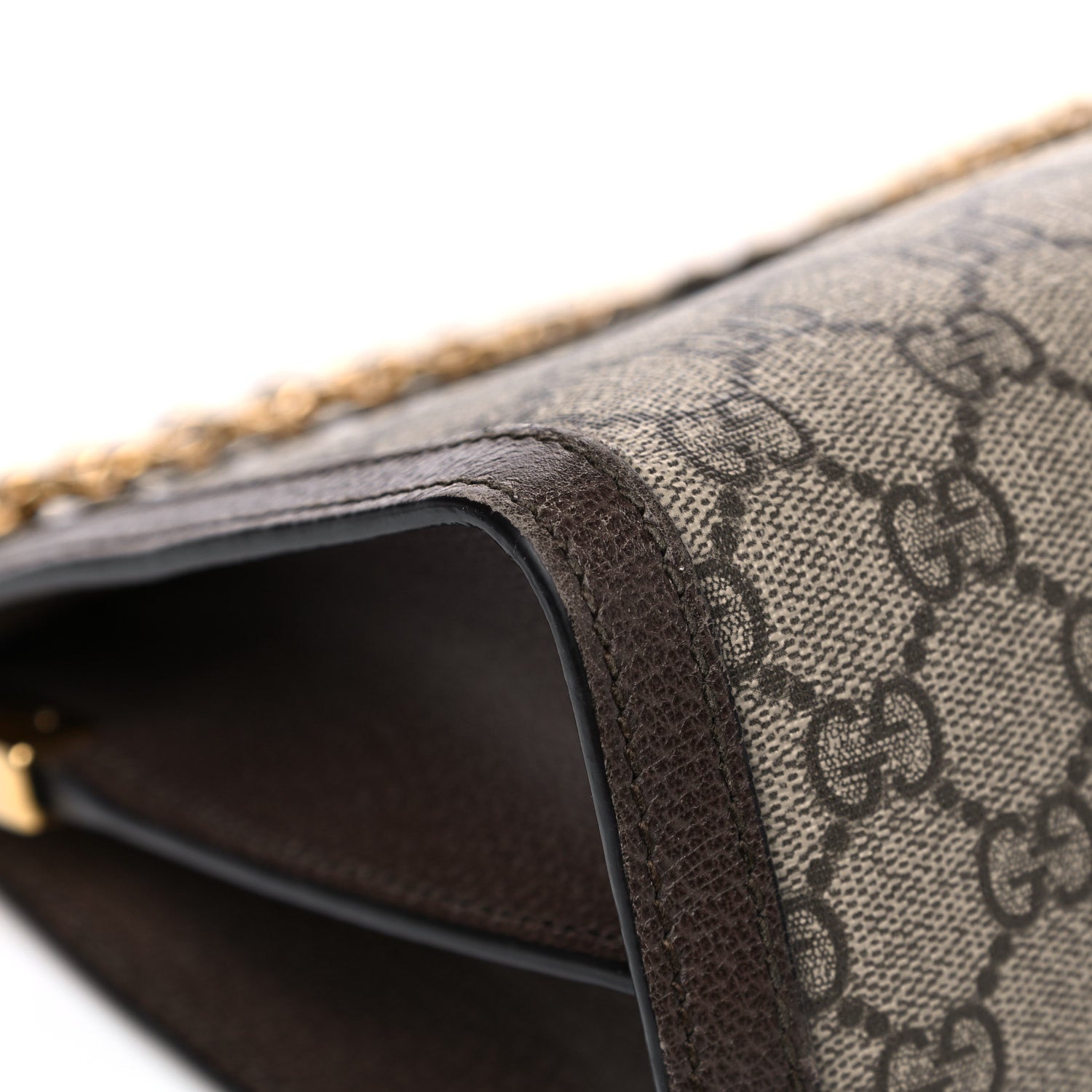 Gucci GG Supreme Monogram Web Medium Ophidia Chain Shoulder Bag Brown 13 of 15