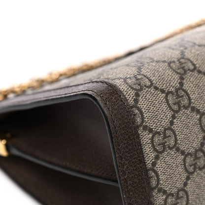 Gucci GG Supreme Monogram Web Medium Ophidia Chain Shoulder Bag Brown 13 of 15