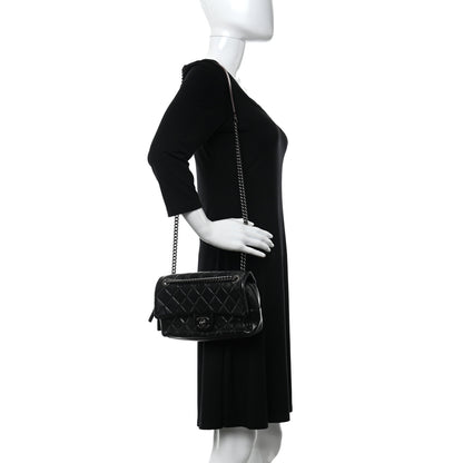 Chanel Glazed Calfskin Quilted Medium Duo Color Flap Black 2 of 10