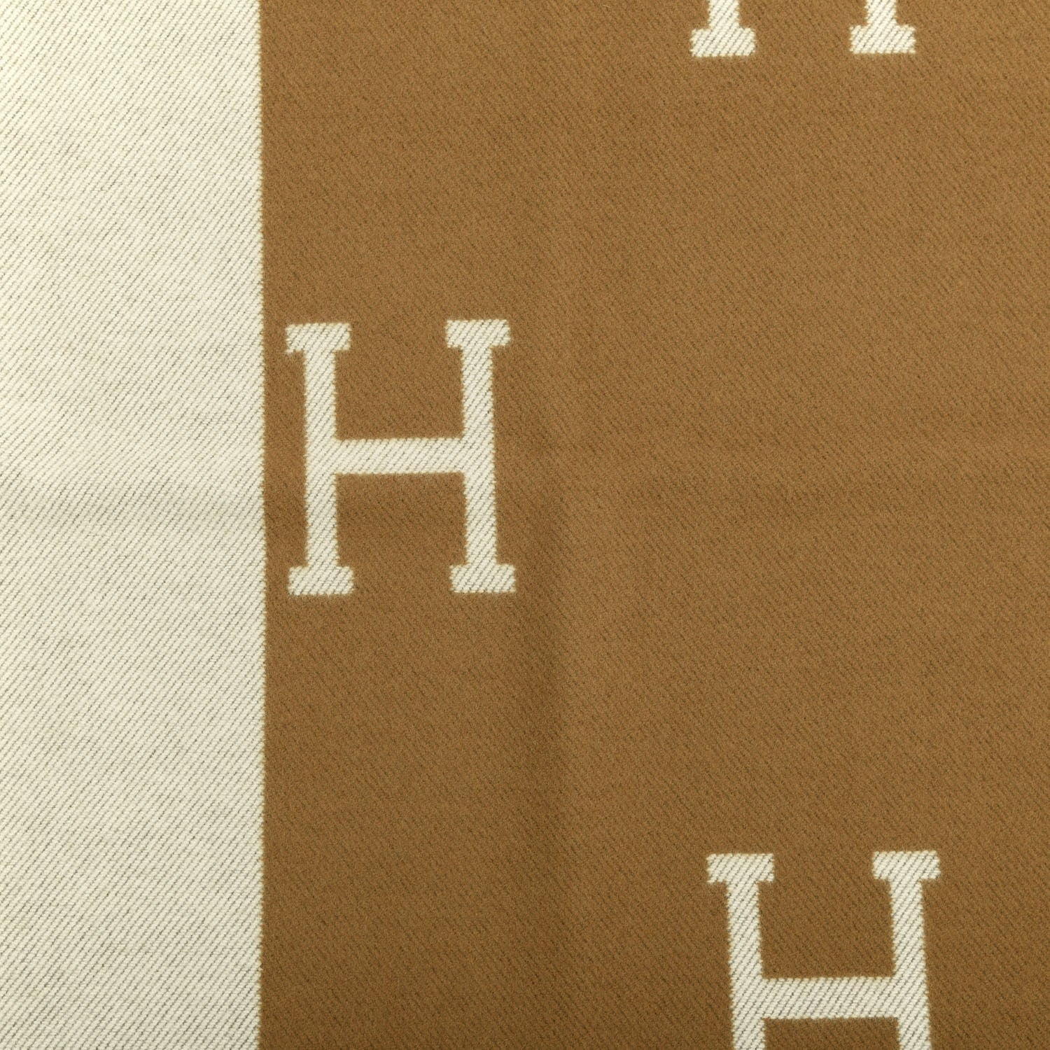 Hermes Wool Cashmere Avalon Blanket Ecru Camel 2 of 3
