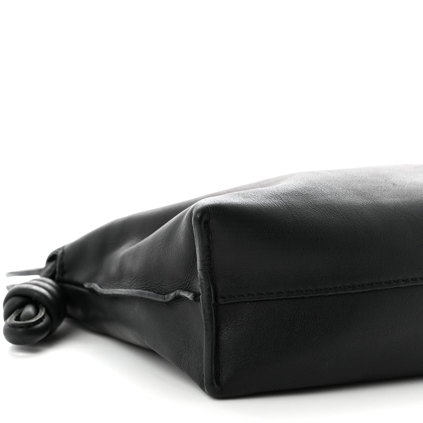 Calfskin Mini Flamenco Knot Clutch Black