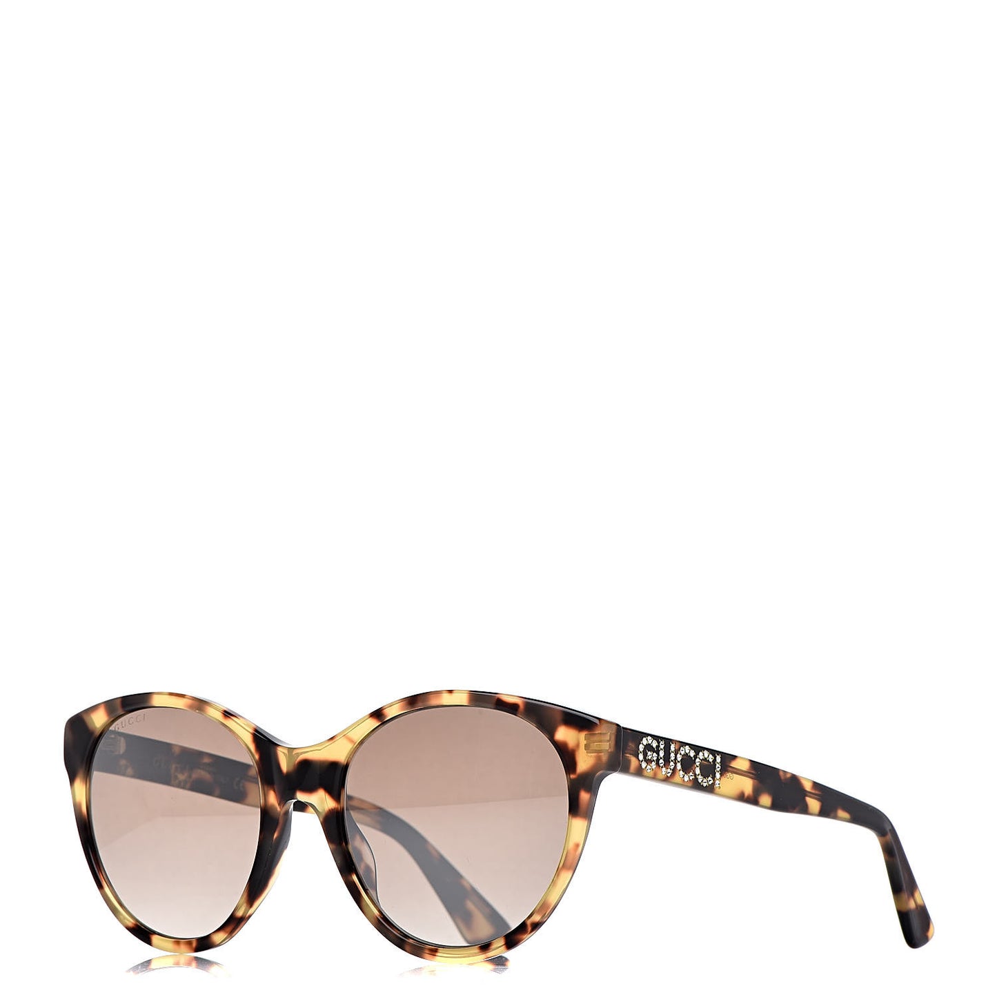 Round Frame Crystal Sunglasses GG 0419S Tortoiseshell