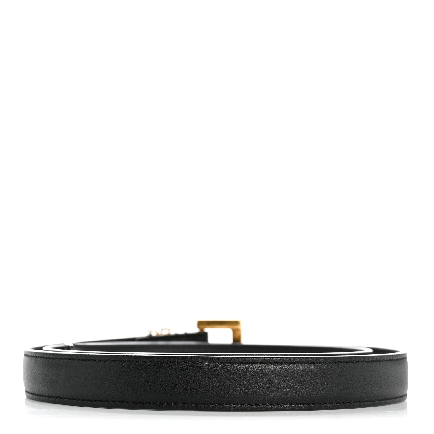 Saint Laurent Smooth Calfskin Monogram Square Buckle Belt 90 Black 2 of 7