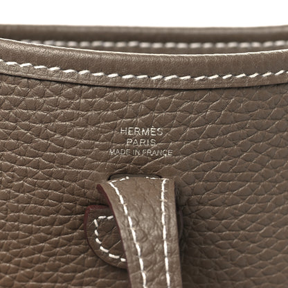 Hermes Taurillon Clemence Amazone Evelyne TPM Etoupe Bleu Indigo 6 of 11