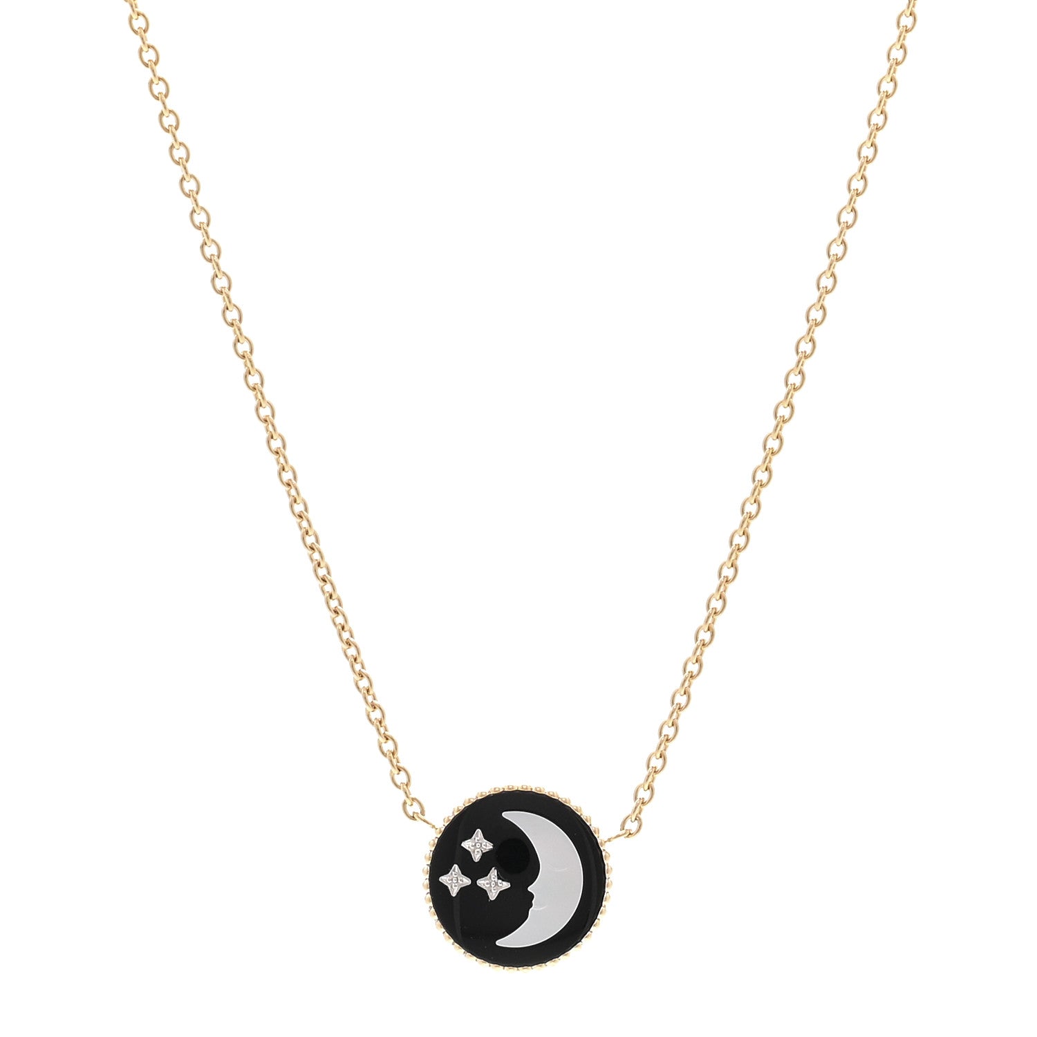 Christian Dior 18K Yellow White Gold Diamond Black Onyx Mother of Pearl Rose Celeste Pendant Necklace 4 of 6