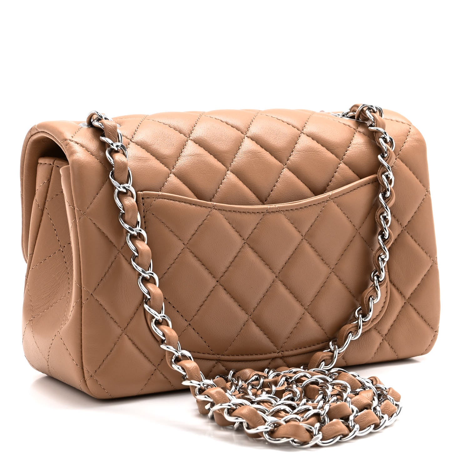 Chanel Lambskin Quilted Mini Rectangular Flap Dark Beige 3 of 11