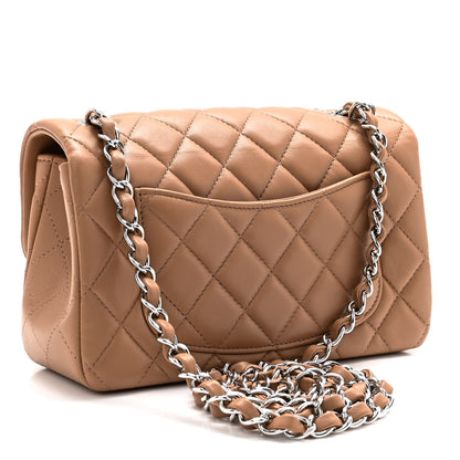 Chanel Lambskin Quilted Mini Rectangular Flap Dark Beige 3 of 11