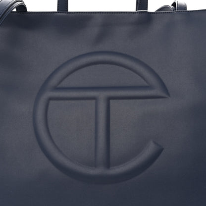 Telfar Vegan Leather Large Shopping Bag Navy 9 of 11