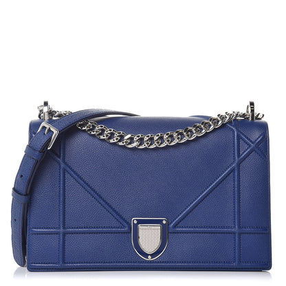 Christian Dior Grained Calfskin Medium Diorama Flap Bag Bleu De Minuit 1 of 7