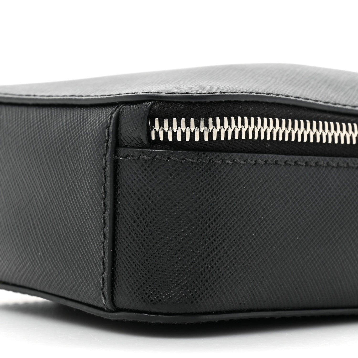 Prada Saffiano Travel Brique Crossbody Messenger Bag Black 8 of 9