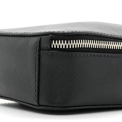 Prada Saffiano Travel Brique Crossbody Messenger Bag Black 8 of 9