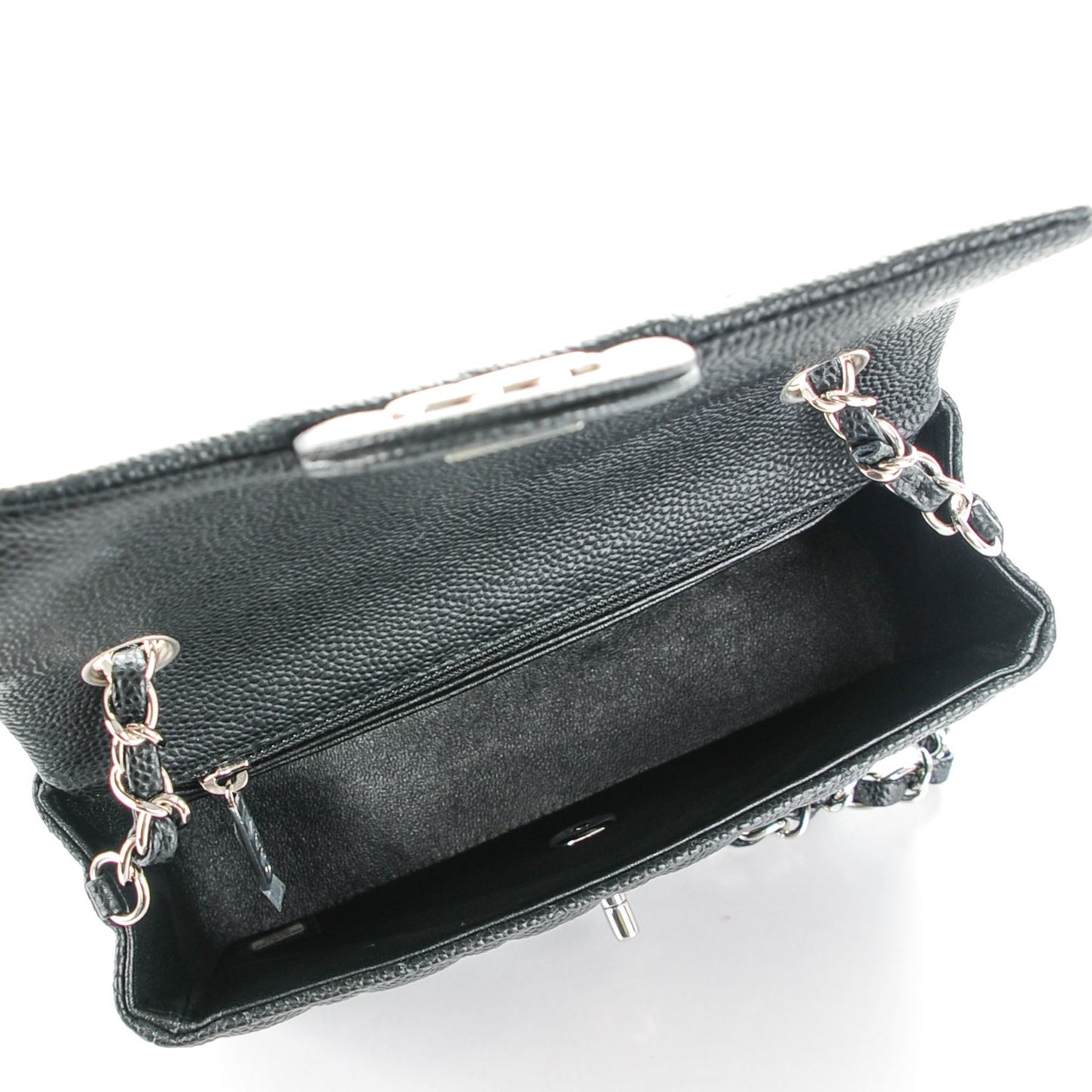 Caviar Quilted Mini Rectangular Flap Black